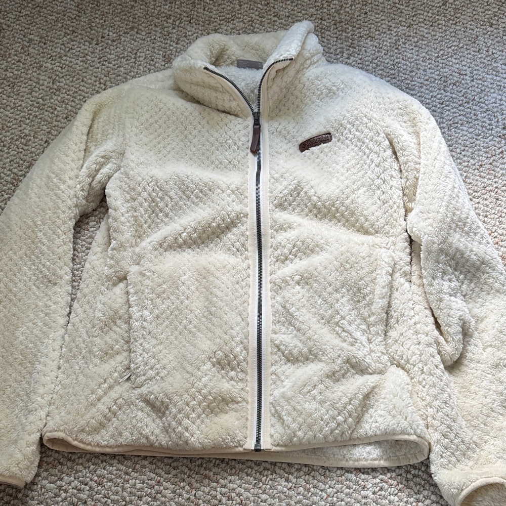 Columbia Women's Cream Teddy Zip up Jacket Size Medium